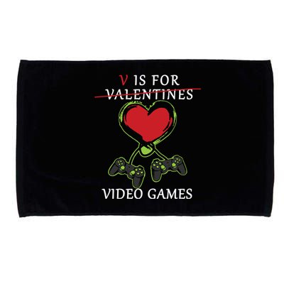 V Is For Video Games Anti Valentines Microfiber Hand Towel