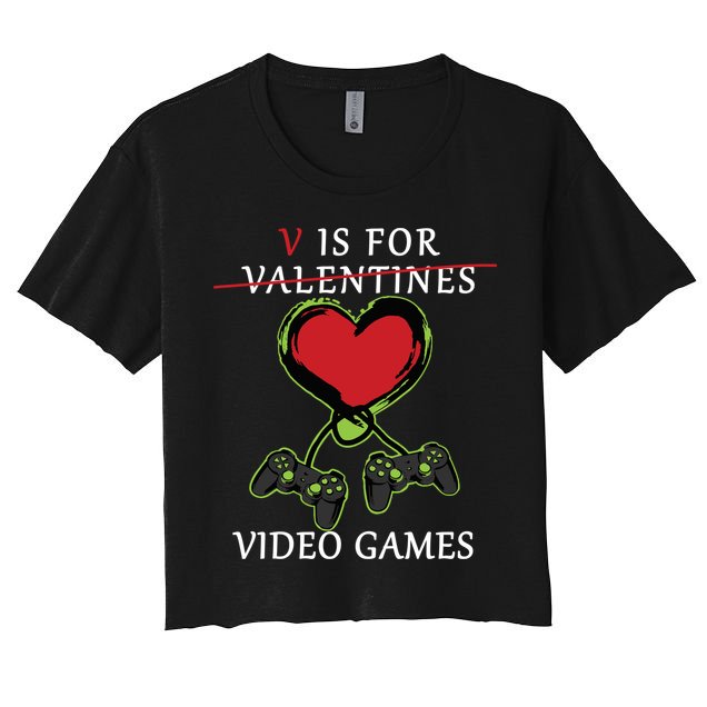 V Is For Video Games Anti Valentines Crop Top