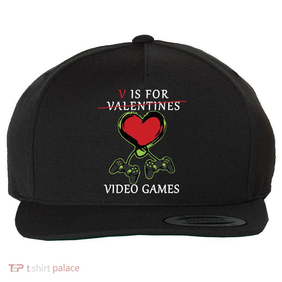V Is For Video Games Anti Valentines Wool Snapback Cap