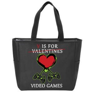 V Is For Video Games Anti Valentines Zip Tote Bag