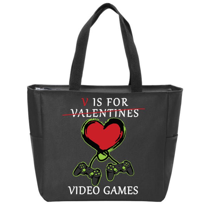 V Is For Video Games Anti Valentines Zip Tote Bag