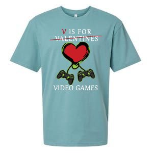 V Is For Video Games Anti Valentines Sueded Cloud Jersey T-Shirt