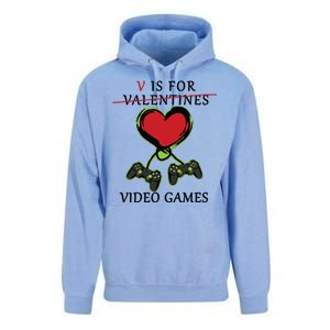 V Is For Video Games Anti Valentines Unisex Surf Hoodie