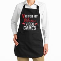 V Is For Video Games Funny Valentines Day Apron