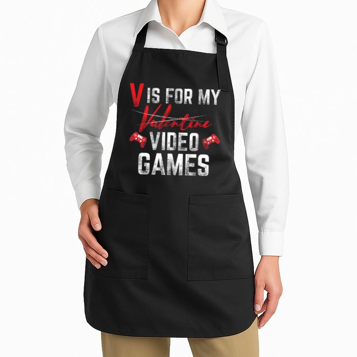 V Is For Video Games Funny Valentines Day Apron