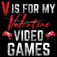 V Is For Video Games Funny Valentines Day Apron