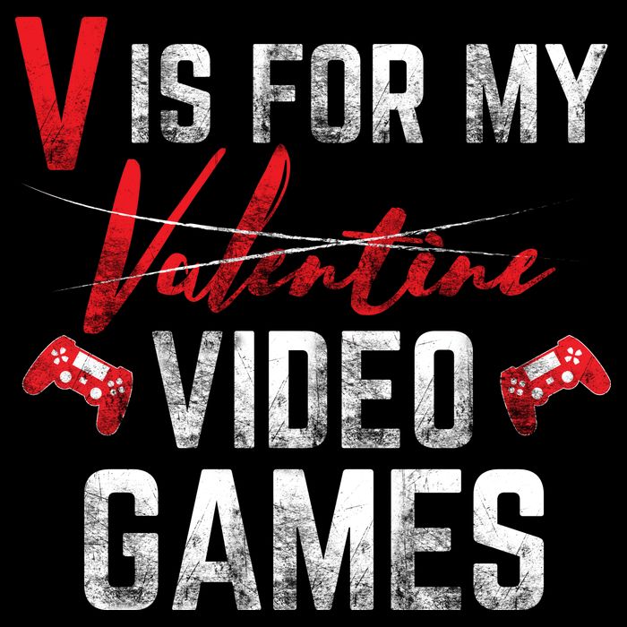 V Is For Video Games Funny Valentines Day Apron