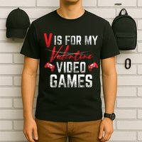 V Is For Video Games Funny Valentines Day T-Shirt