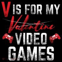 V Is For Video Games Funny Valentines Day Tall T-Shirt