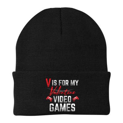 V Is For Video Games Funny Valentines Day Beanie