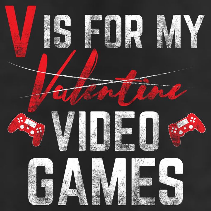 V Is For Video Games Funny Valentines Day Golf Towel