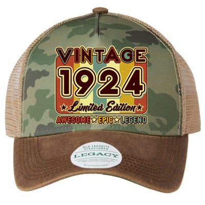 Vintage 1924 100th Birthday Limited Edition Awesome Epic Legend Legacy Tie Dye Trucker Hat