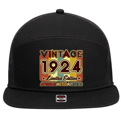 Vintage 1924 100th Birthday Limited Edition Awesome Epic Legend 7 Panel Mesh Trucker Snapback Hat