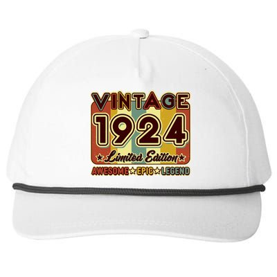 Vintage 1924 100th Birthday Limited Edition Awesome Epic Legend Snapback Five-Panel Rope Hat