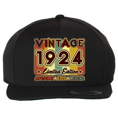 Vintage 1924 100th Birthday Limited Edition Awesome Epic Legend Wool Snapback Cap