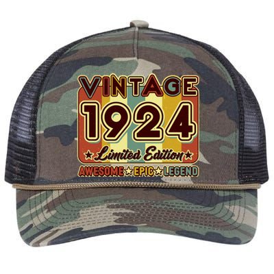 Vintage 1924 100th Birthday Limited Edition Awesome Epic Legend Retro Rope Trucker Hat Cap