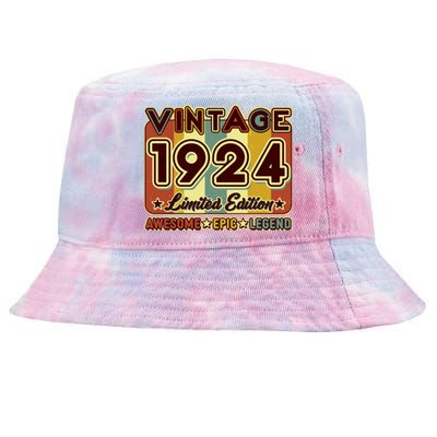 Vintage 1924 100th Birthday Limited Edition Awesome Epic Legend Tie-Dyed Bucket Hat