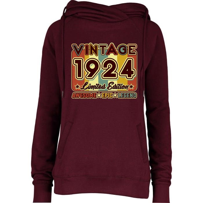 Vintage 1924 100th Birthday Limited Edition Awesome Epic Legend Womens Funnel Neck Pullover Hood