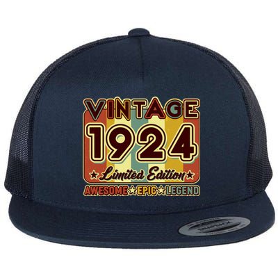 Vintage 1924 100th Birthday Limited Edition Awesome Epic Legend Flat Bill Trucker Hat