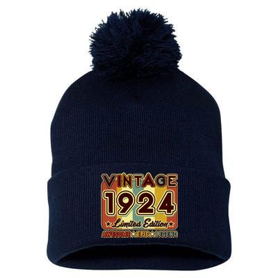 Vintage 1924 100th Birthday Limited Edition Awesome Epic Legend Pom Pom 12in Knit Beanie