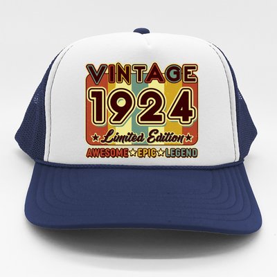 Vintage 1924 100th Birthday Limited Edition Awesome Epic Legend Trucker Hat