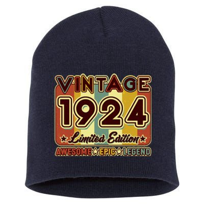 Vintage 1924 100th Birthday Limited Edition Awesome Epic Legend Short Acrylic Beanie