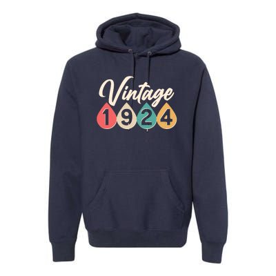 Vintage 1924 100th Birthday Retro Teardrop Design Premium Hoodie