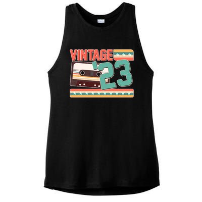 Vintage 1923 100th Birthday Cassette Tape Ladies PosiCharge Tri-Blend Wicking Tank