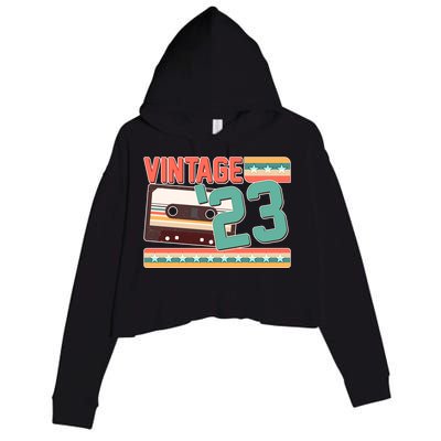 Vintage 1923 100th Birthday Cassette Tape Crop Fleece Hoodie