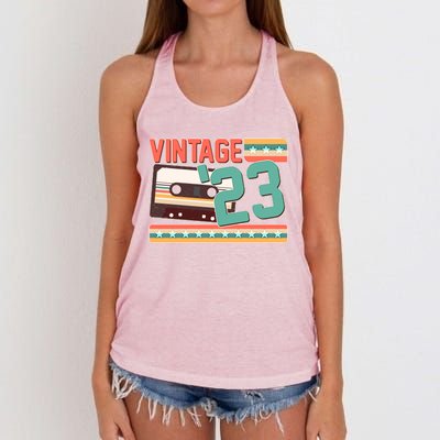 Vintage 1923 100th Birthday Cassette Tape Women's Knotted Racerback Tank