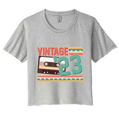 Vintage 1923 100th Birthday Cassette Tape Women's Crop Top Tee