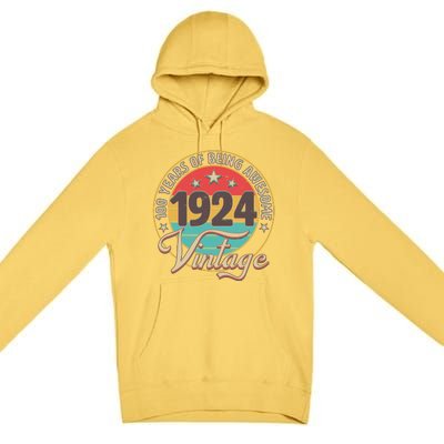 Vintage 1924 100 Years Of Being Awesome Premium Pullover Hoodie