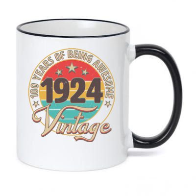 Vintage 1924 100 Years Of Being Awesome 11oz Black Color Changing Mug