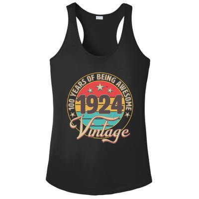 Vintage 1924 100 Years Of Being Awesome Ladies PosiCharge Competitor Racerback Tank