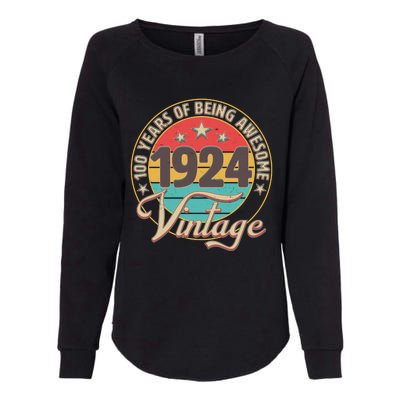 Vintage 1924 100 Years Of Being Awesome Womens California Wash Sweatshirt