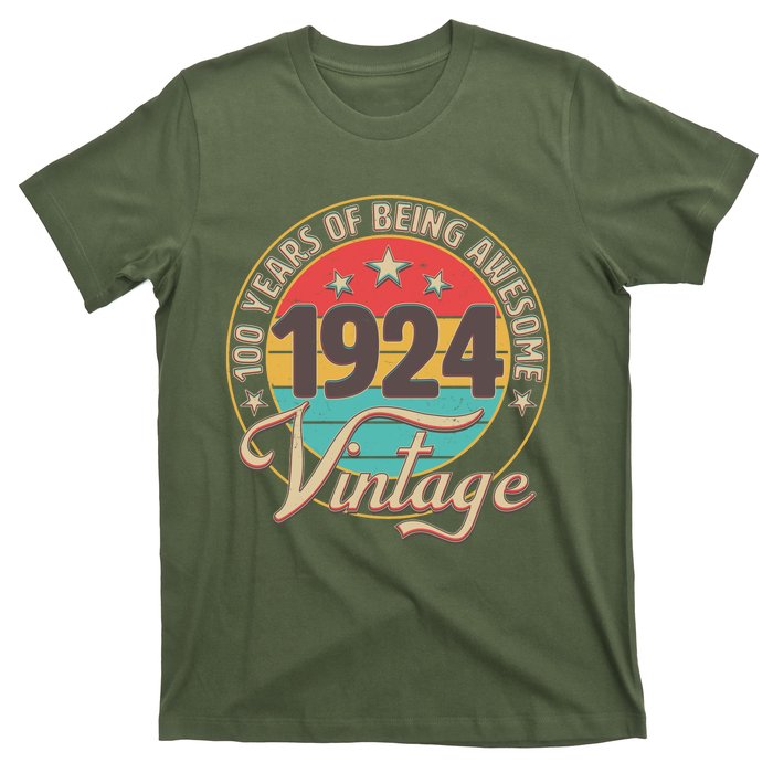 Vintage 1924 100 Years Of Being Awesome T-Shirt