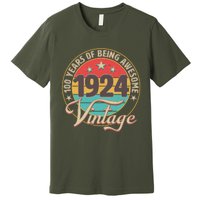 Vintage 1924 100 Years Of Being Awesome Premium T-Shirt