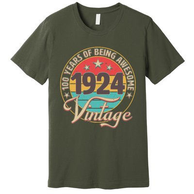 Vintage 1924 100 Years Of Being Awesome Premium T-Shirt