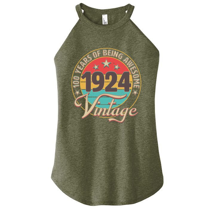 Vintage 1924 100 Years Of Being Awesome Women's Perfect Tri Rocker Tank