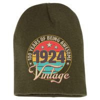 Vintage 1924 100 Years Of Being Awesome Short Acrylic Beanie