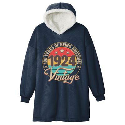 Vintage 1924 100 Years Of Being Awesome Hooded Wearable Blanket