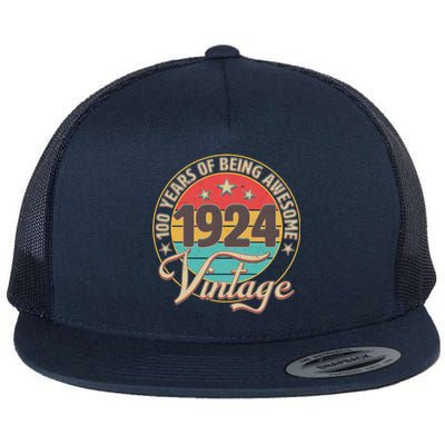 Vintage 1924 100 Years Of Being Awesome Flat Bill Trucker Hat