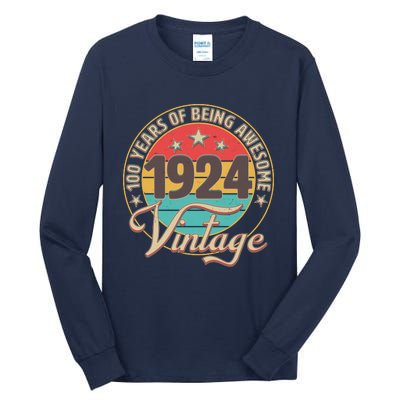 Vintage 1924 100 Years Of Being Awesome Tall Long Sleeve T-Shirt