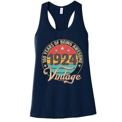 Vintage 1924 100 Years Of Being Awesome Women's Racerback Tank