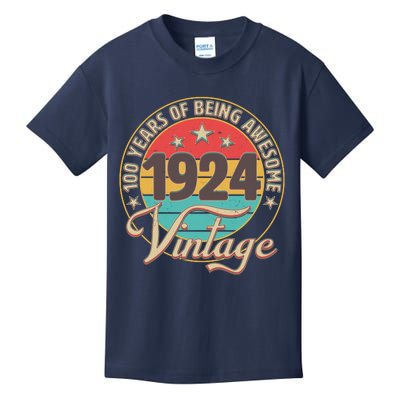 Vintage 1924 100 Years Of Being Awesome Kids T-Shirt