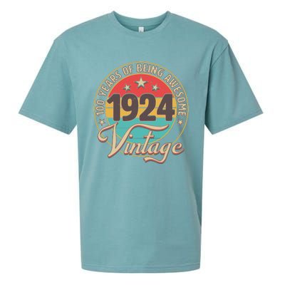 Vintage 1924 100 Years Of Being Awesome Sueded Cloud Jersey T-Shirt