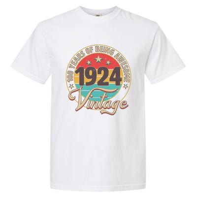 Vintage 1924 100 Years Of Being Awesome Garment-Dyed Heavyweight T-Shirt