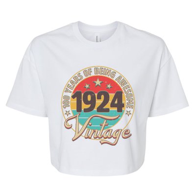 Vintage 1924 100 Years Of Being Awesome Bella+Canvas Jersey Crop Tee