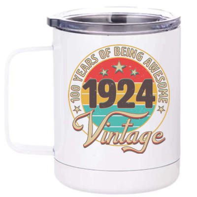 Vintage 1924 100 Years Of Being Awesome 12 oz Stainless Steel Tumbler Cup