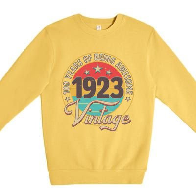 Vintage 1923 100 Years Of Being Awesome Premium Crewneck Sweatshirt